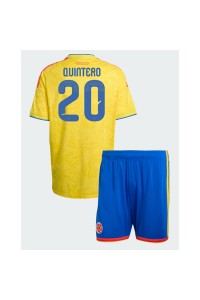 Kolumbia Juan Fernando Quintero #20 Jalkapallovaatteet Lasten Kotipeliasu MM-kisat 2026 Lyhythihainen (+ Lyhyet housut)